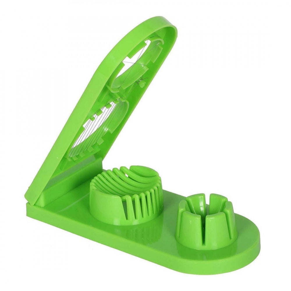 Snuggle Lifestyle Co. Pack Of_2_2 In 1 Boiled Egg and Mushroom Slicer Cutter Chopper Plastic With Stainless Steel Wired (Color:Assorted)