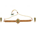 Snuggle Lifestyle Co. Women's Elegent And Modern Gold Plated Chowker Set (Green, Free Size)