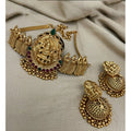 Snuggle Lifestyle Co. Women's Traditional Temple Necklace and Earrings Set in Gold (Multi Color, Free Size)