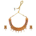 Snuggle Lifestyle Co. Women's Temple Necklace and Earrings Set in Gold Plating (Multi Color, Free Size)