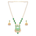 Snuggle Lifestyle Co. Women's Rose Gold Plated Alloy Necklace &amp; Earings Set (Green)