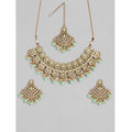 Snuggle Lifestyle Co. Women's Rose Gold Plated Alloy Necklace &amp; Earings Set (Light Green)