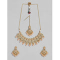 Snuggle Lifestyle Co. Women's Rose Gold Plated Alloy Necklace &amp; Earings Set (Pink)