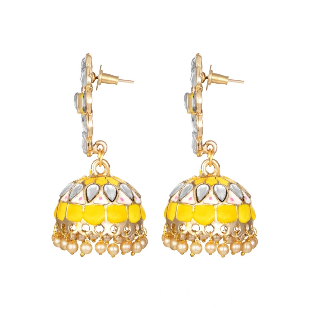 Snuggle Lifestyle Co. Women's Rose Gold Plated Alloy Earrings (Yellow)
