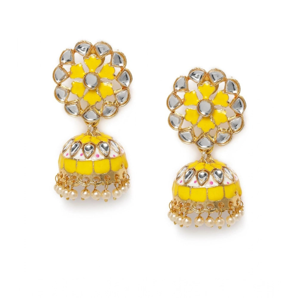 Snuggle Lifestyle Co. Women's Rose Gold Plated Alloy Earrings (Yellow)
