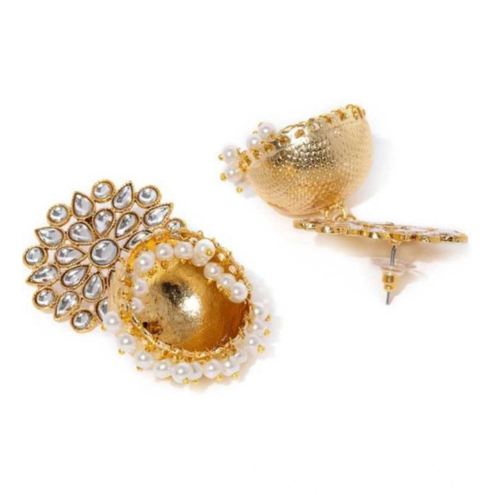 Snuggle Lifestyle Co. Women's Rose Gold Plated Alloy Earrings (White)