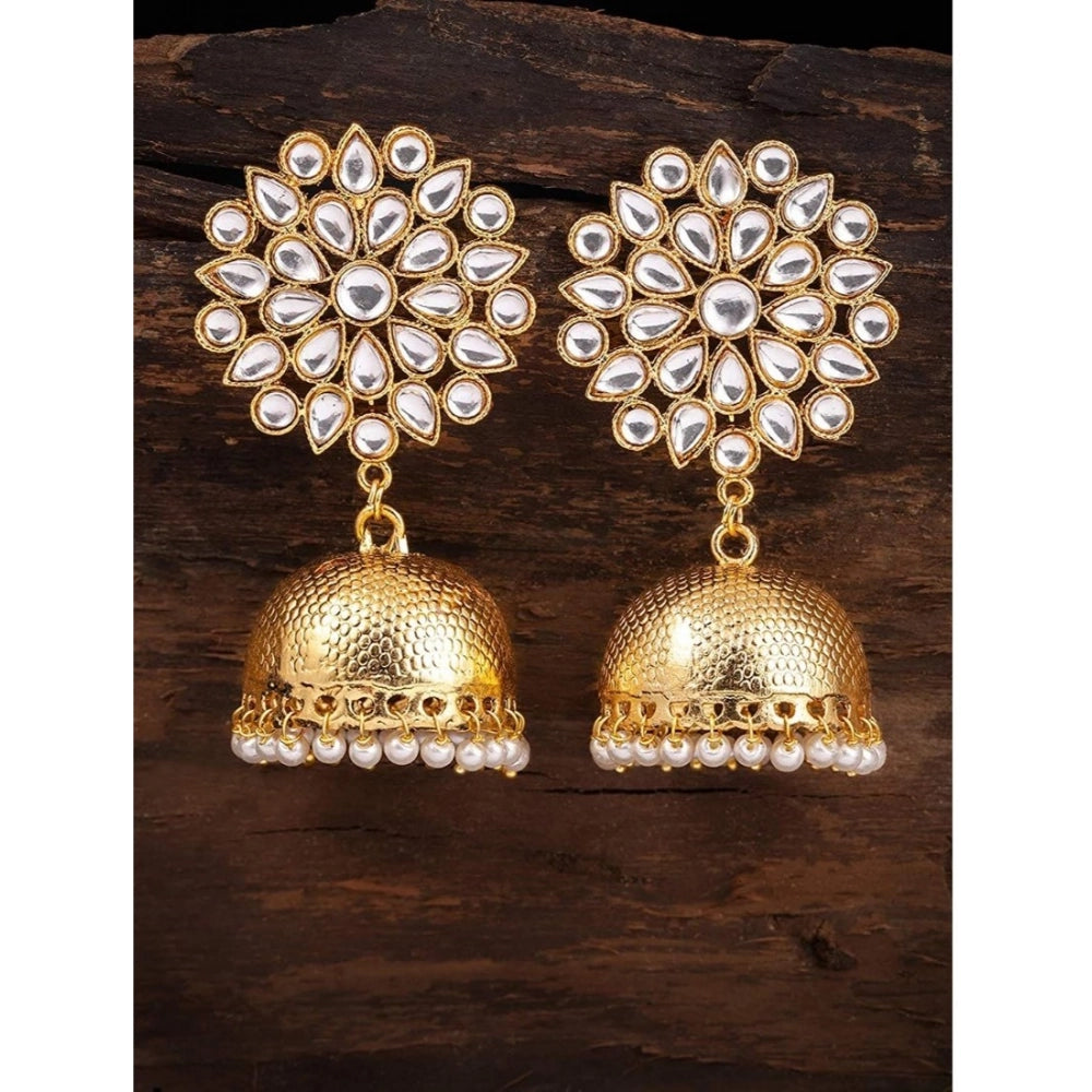 Snuggle Lifestyle Co. Women's Rose Gold Plated Alloy Earrings (White)
