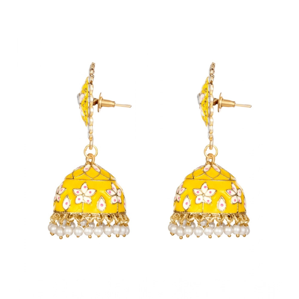 Snuggle Lifestyle Co. Women's Rose Gold Plated Alloy Earrings (Yellow)