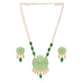 Snuggle Lifestyle Co. Women's Rose Gold Plated Alloy Necklace &amp; Earings Set (Green)
