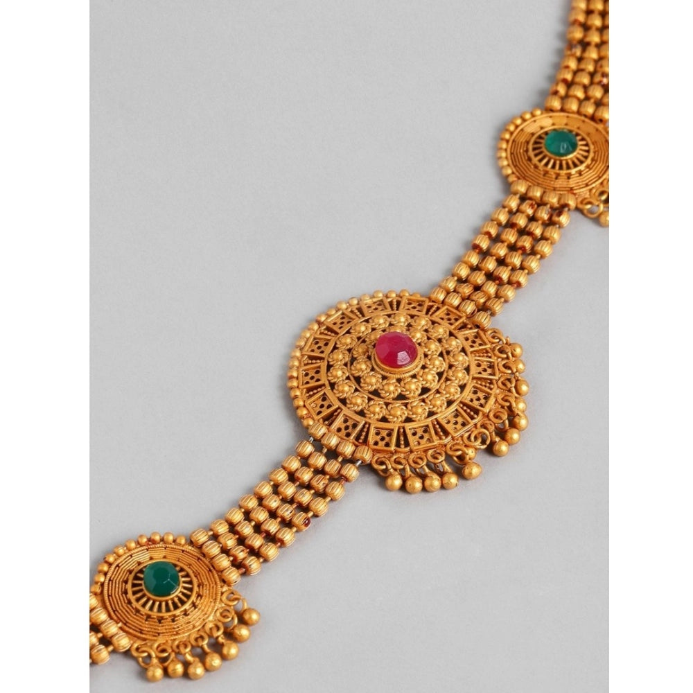 Snuggle Lifestyle Co. Women's Rose Gold Plated Alloy Necklace &amp; Earings Set (Multicolor)