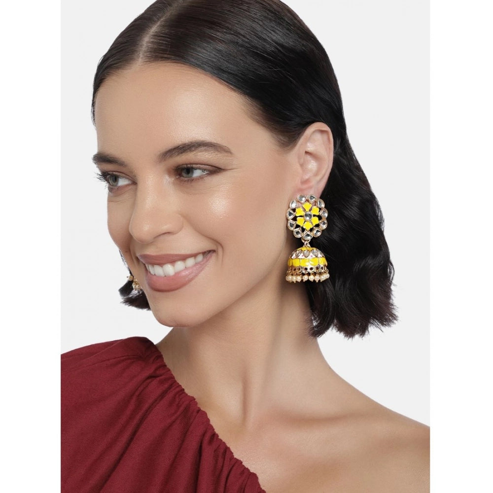 Snuggle Lifestyle Co. Women's Rose Gold Plated Alloy Earrings (Yellow)