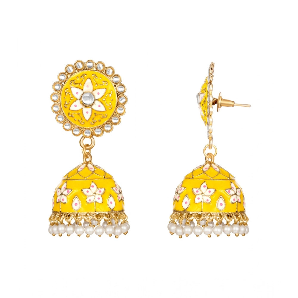 Snuggle Lifestyle Co. Women's Rose Gold Plated Alloy Earrings (Yellow)