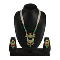 Snuggle Lifestyle Co. Women's Rose Gold Plated Alloy Necklace &amp; Earings Set (Green)