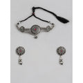 Snuggle Lifestyle Co. Women's Rose Gold Plated Alloy Necklace &amp; Earings Set (Silver)