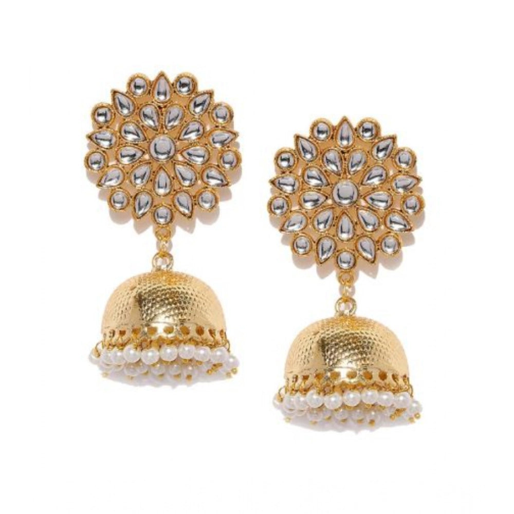 Snuggle Lifestyle Co. Women's Rose Gold Plated Alloy Earrings (White)