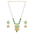 Snuggle Lifestyle Co. Women's Rose Gold Plated Alloy Necklace &amp; Earings Set (Green)