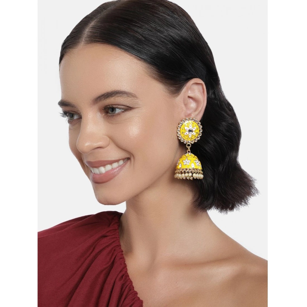 Snuggle Lifestyle Co. Women's Rose Gold Plated Alloy Earrings (Yellow)