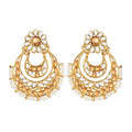 Snuggle Lifestyle Co. Women's Rose Gold Plated Alloy Kundan Earrings &amp; Mangtikka (White &amp; Gold)