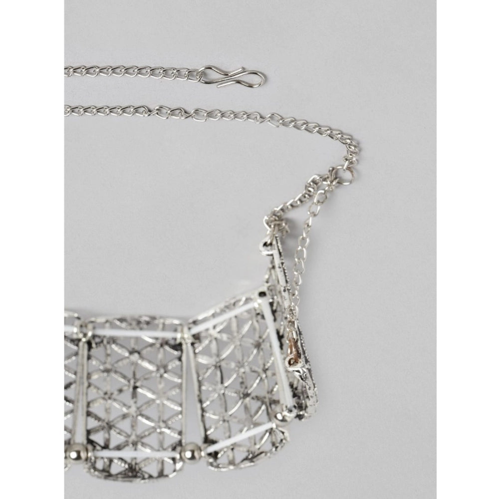 Snuggle Lifestyle Co. Women's Rose Gold Plated Alloy Choker (Silver)