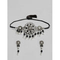 Snuggle Lifestyle Co. Women's Rose Gold Plated Alloy Necklace &amp; Earings Set (Black)