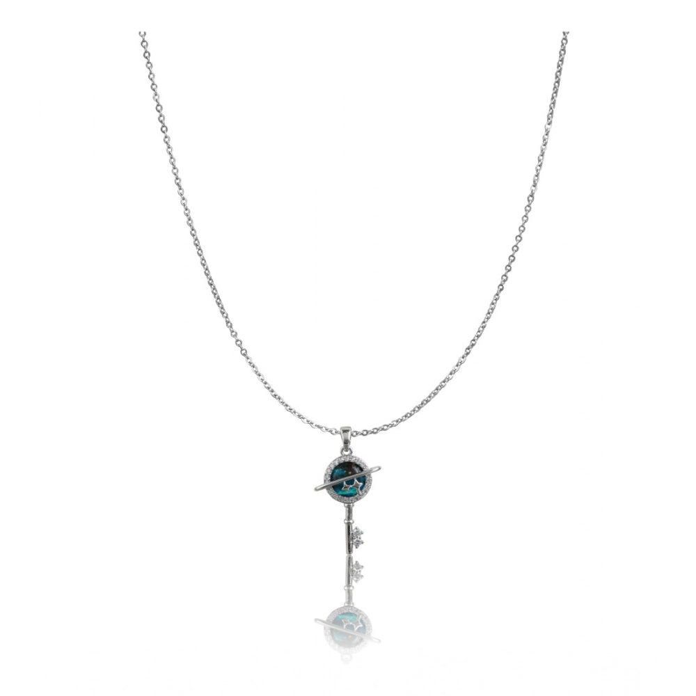 Snuggle Lifestyle Co. Women's Stainless Steel Key Design Delicate Chain (Silver Plated)