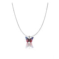 Snuggle Lifestyle Co. Women's Stainless Steel Colorful Butterfly Pendent Dailywear chain (Silver Plated)