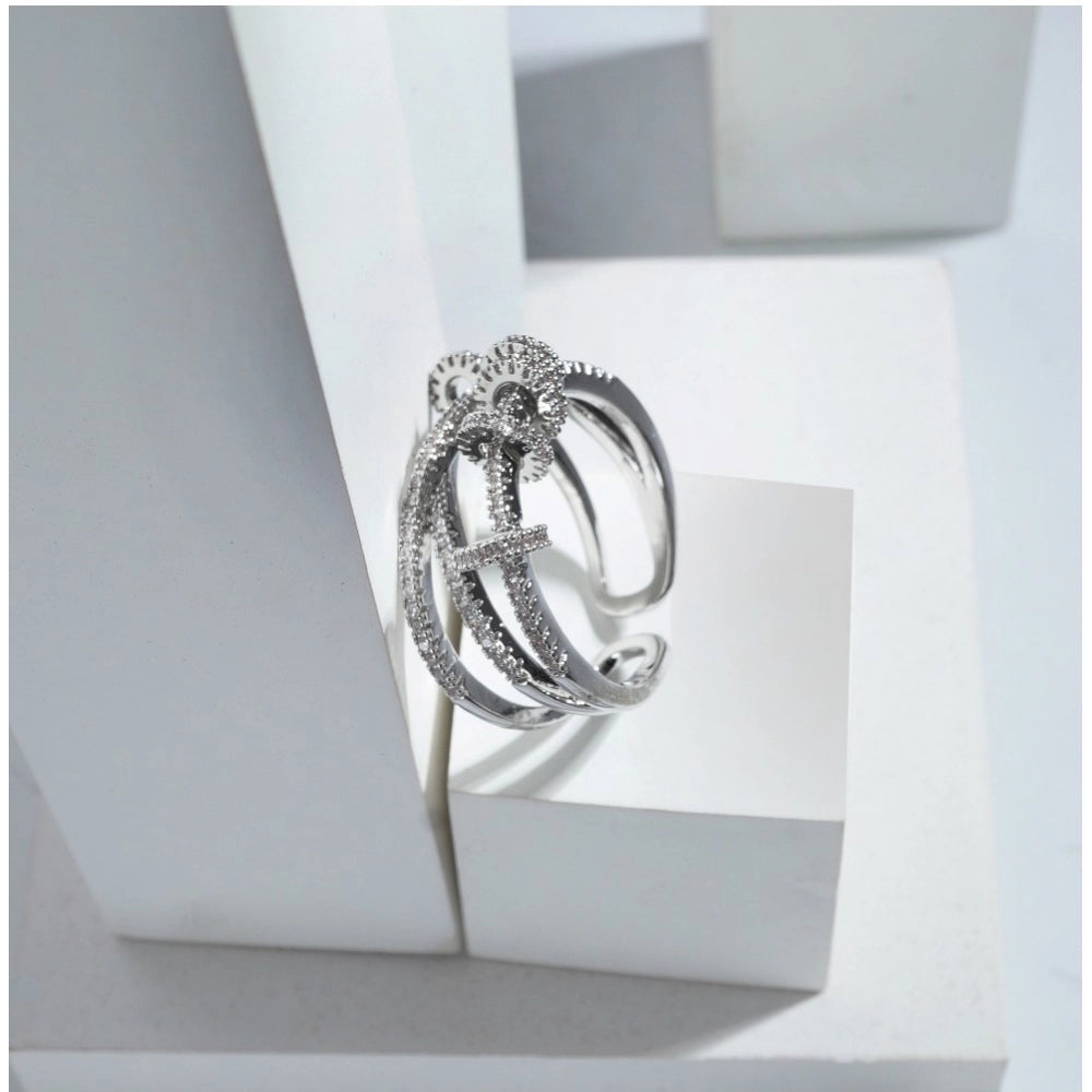 Snuggle Lifestyle Co. Stainless Steel Silver High-quality Freesize Ring (Silver Plated)