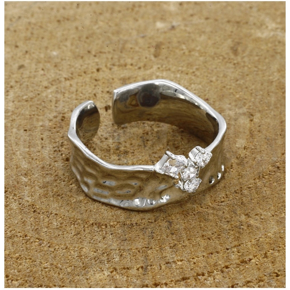 Snuggle Lifestyle Co. Stainless Steel Silver Polish Freesize Western Finger Ring (Silver Plated)