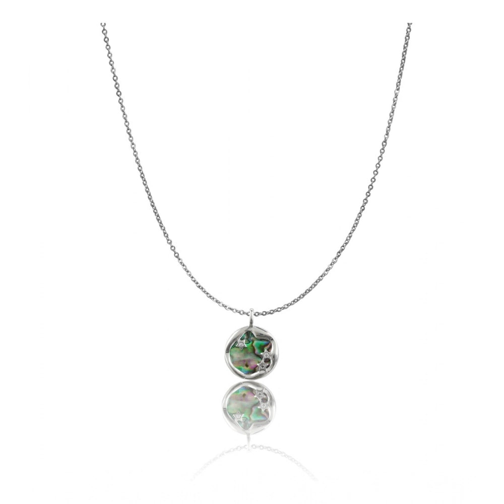 Snuggle Lifestyle Co. Women's Stainless Steel Galaxy Pendent Delicate Chain (Silver Plated)