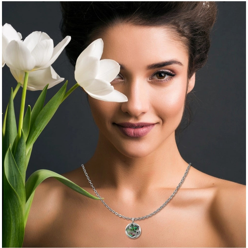 Snuggle Lifestyle Co. Women's Stainless Steel Galaxy Pendent Delicate Chain (Silver Plated)