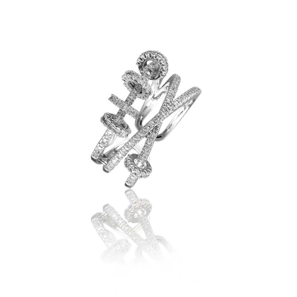 Snuggle Lifestyle Co. Stainless Steel Silver High-quality Freesize Ring (Silver Plated)