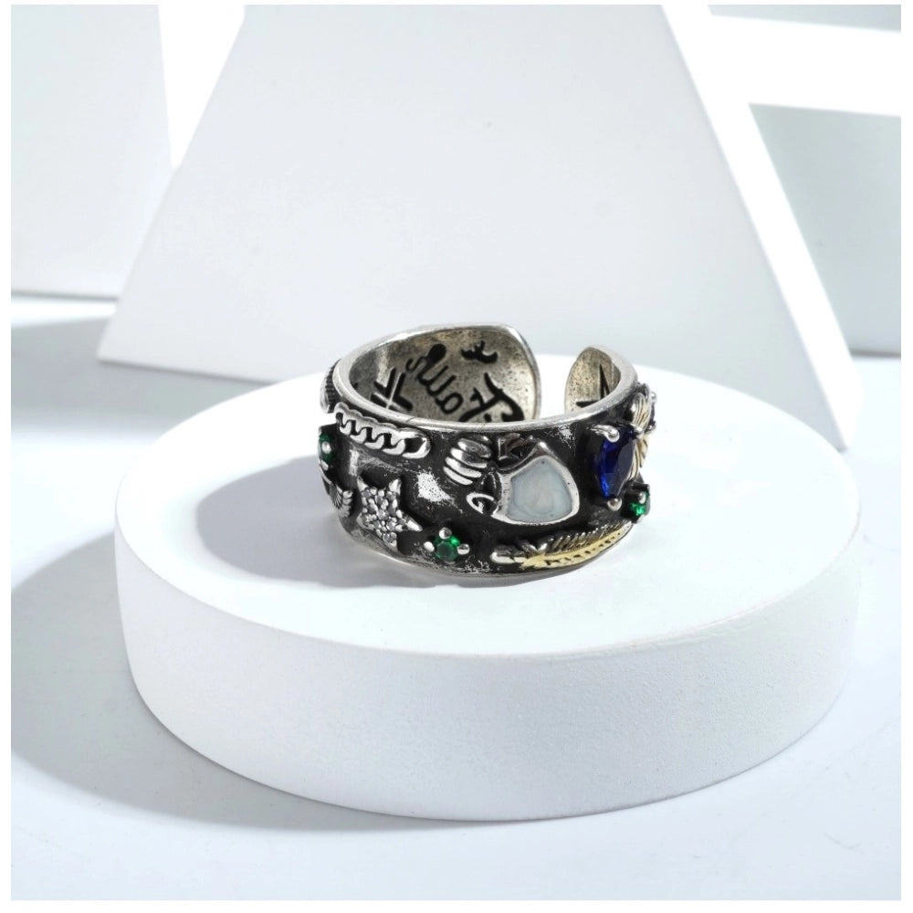 Snuggle Lifestyle Co. Stainless Steel Imported High-Quality Office Wear Freesize Ring (Silver Plated)
