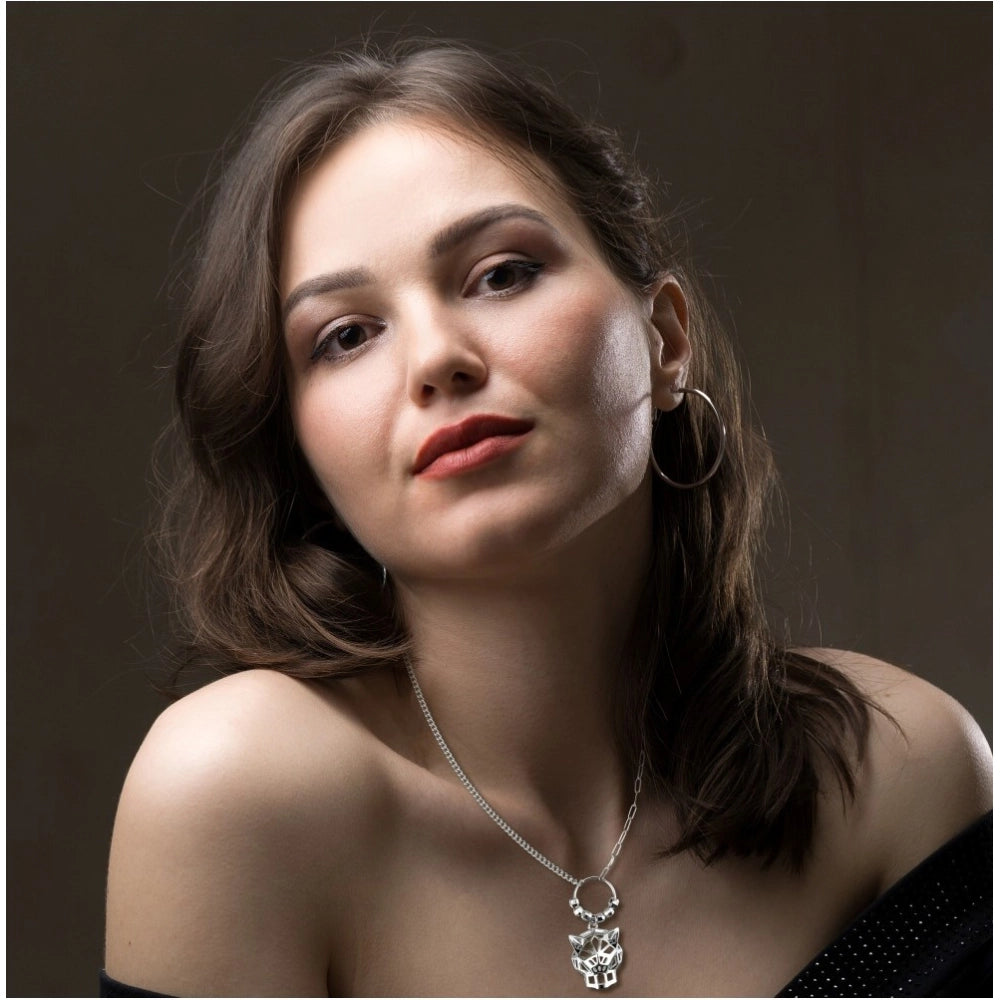 Snuggle Lifestyle Co. Women's Stainless Steel Imported Gen-z Pendent Chain (Silver Plated)
