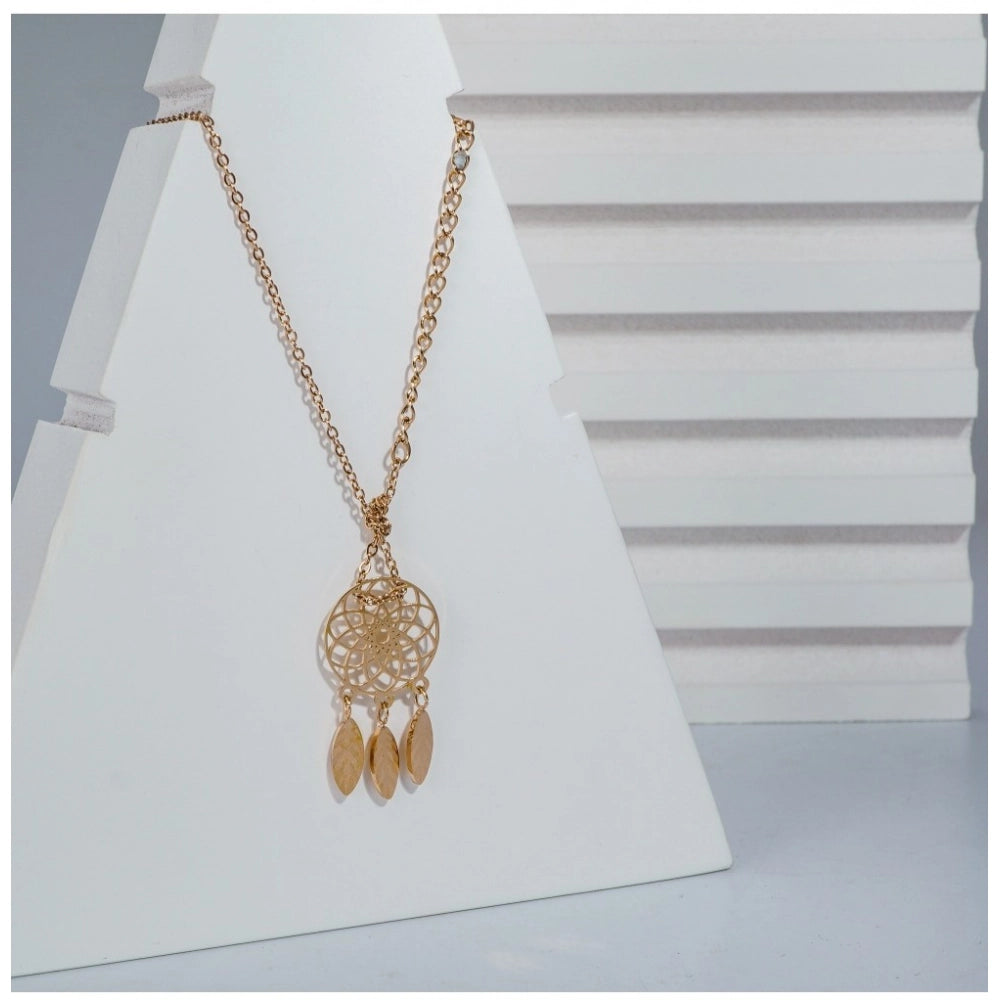 Snuggle Lifestyle Co. Women's Stainless Steel Dream Catcher Pendent Delicate Chain (Gold Plated)