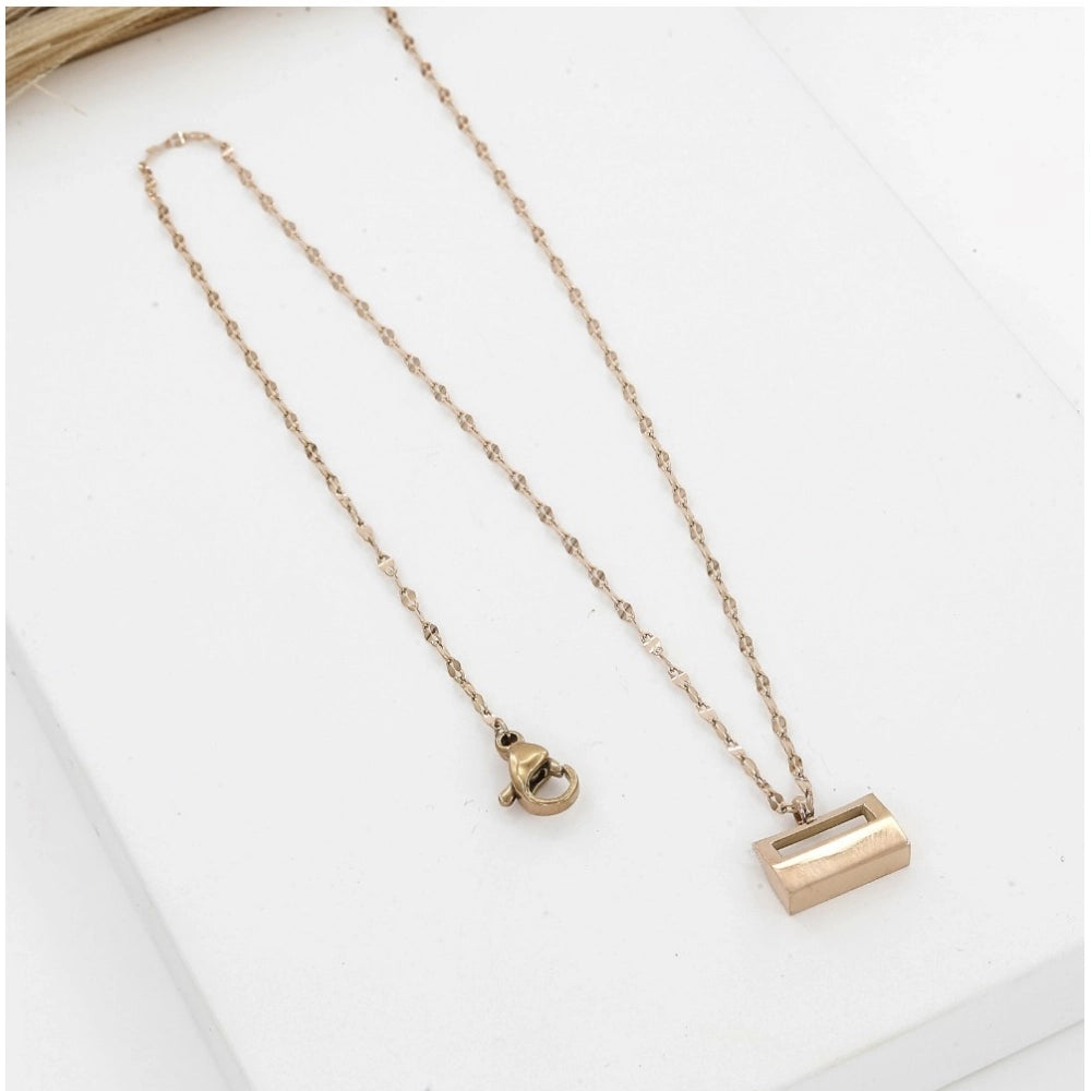 Snuggle Lifestyle Co. Women's Stainless Steel Mini Suitcase Pendent Delicate Chain (Gold Plated)