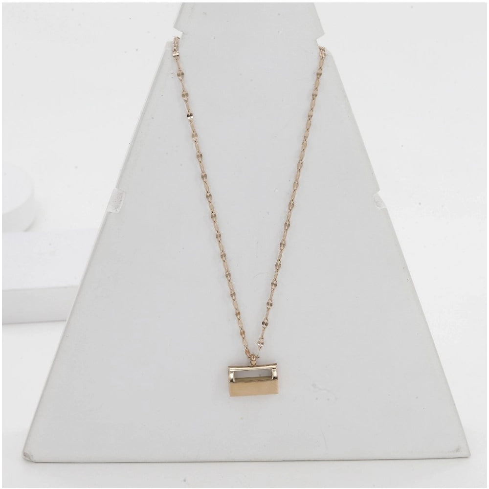 Snuggle Lifestyle Co. Women's Stainless Steel Mini Suitcase Pendent Delicate Chain (Gold Plated)