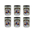 Snuggle Lifestyle Co. Steel Meenakari Peacock Design Decorative Glass Set (Silver)