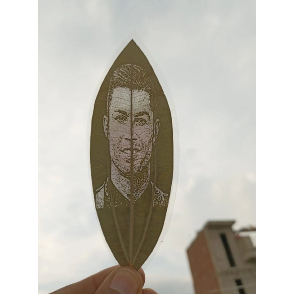 Snuggle Lifestyle Co Custom Engraved Leaf Art – Football Icon Portrait on Natural Lea
