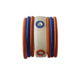 Snuggle Lifestyle Co. Women's Plastic Silk Thread Bangles (White-Brown-Blue, Size: 2.8)