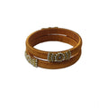 Snuggle Lifestyle Co. Women's Plastic Silk Thread Bangles (Light Brown, Size: 2.1)