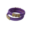 Snuggle Lifestyle Co. Women's Plastic Silk Thread Bangles (Light Violet, Size: 2.4)