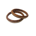 Snuggle Lifestyle Co. Women's Plastic Silk Thread Bangles (Gold-Dark Brown, Size: 2.6)