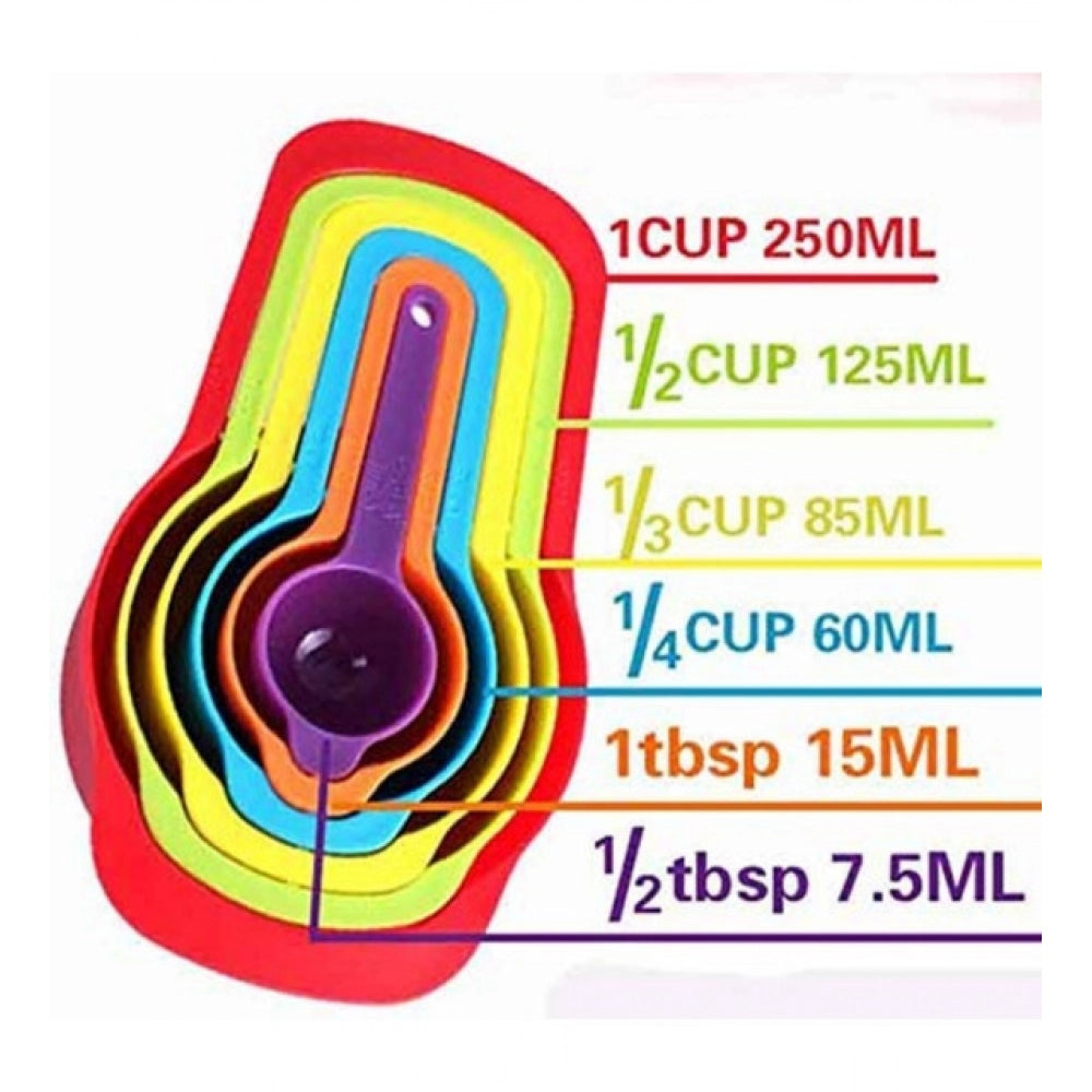 Snuggle Lifestyle Co. Pack of 4_Colorful Measuring Cup Spoon Set Stackable Kitchen Measuring Cups (Color: Assorted )