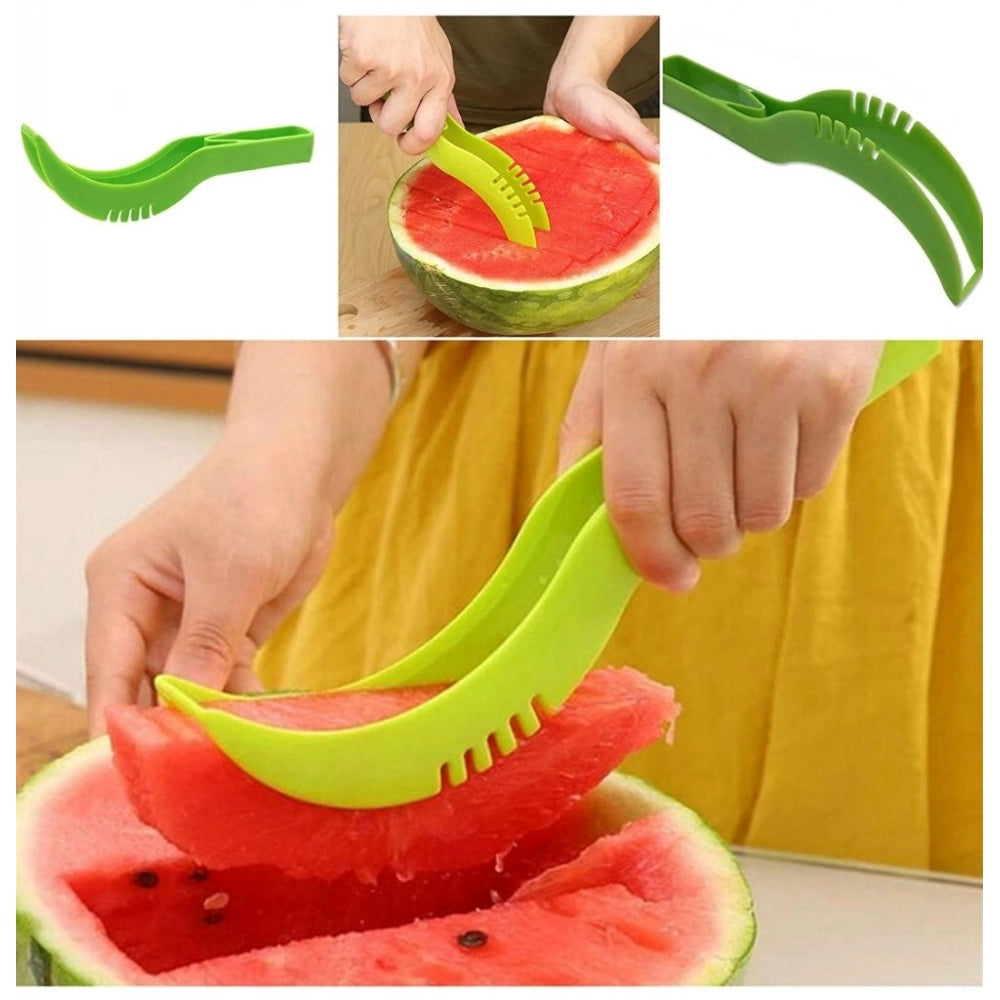 Snuggle Lifestyle Co. Pack Of 3_Plastic Handle Watermelon Cutter Knife (Color: Assorted )
