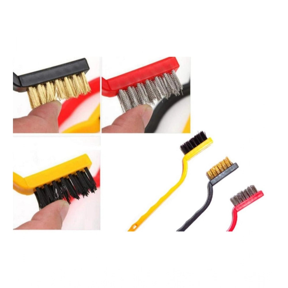 Snuggle Lifestyle Co. Pack Of 3_Small Wire Brush Set for Cleaning And Rust Removal (Color: Assorted )
