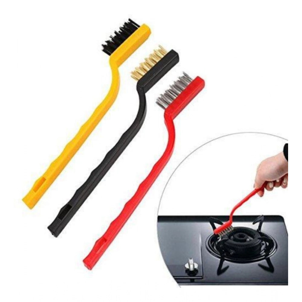 Snuggle Lifestyle Co. Pack Of 3_Small Wire Brush Set for Cleaning And Rust Removal (Color: Assorted )