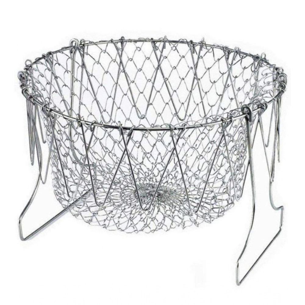 Snuggle Lifestyle Co. Foldable Chef Basket – Multi-Function Strainer And Steamer (Color: Assorted )