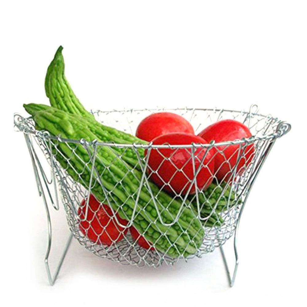 Snuggle Lifestyle Co. Foldable Chef Basket – Multi-Function Strainer And Steamer (Color: Assorted )