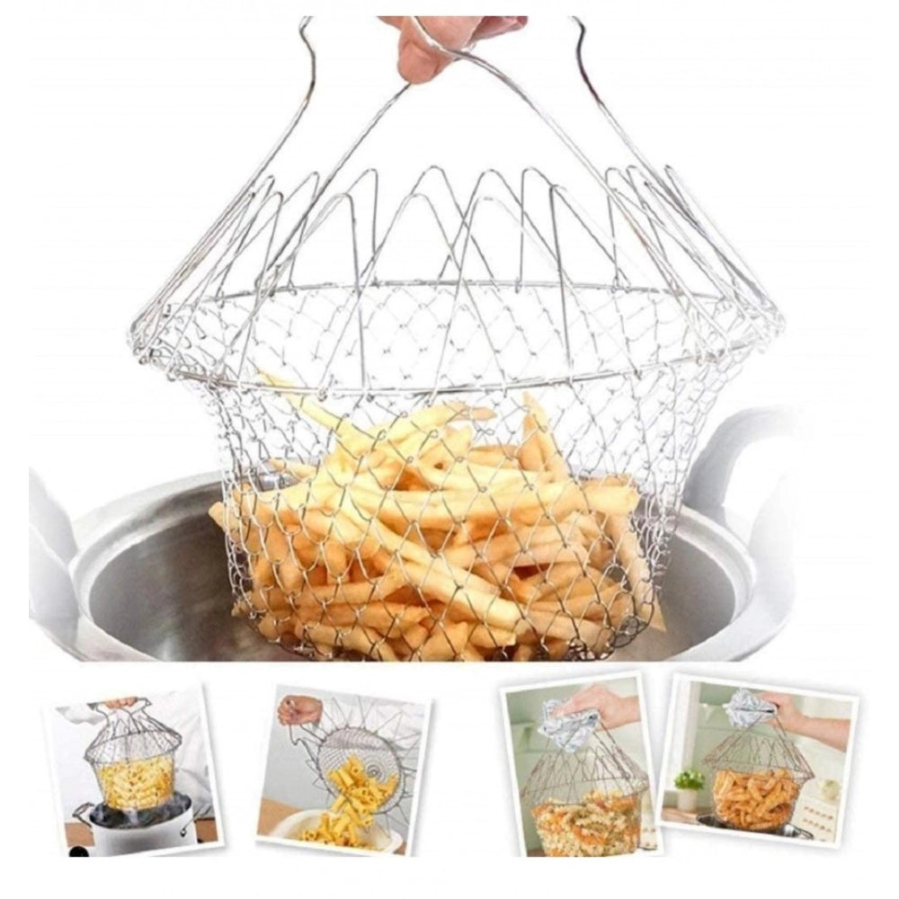 Snuggle Lifestyle Co. Foldable Chef Basket – Multi-Function Strainer And Steamer (Color: Assorted )