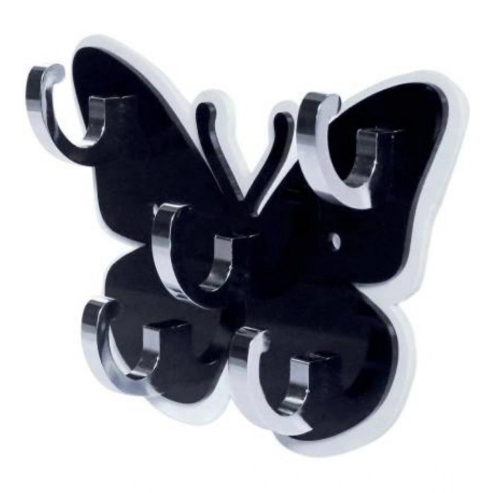 Snuggle Lifestyle Co Pack Of 2_Butterfly Key Holder – Decorative Wall Mount Key Organizer (Color: Black)